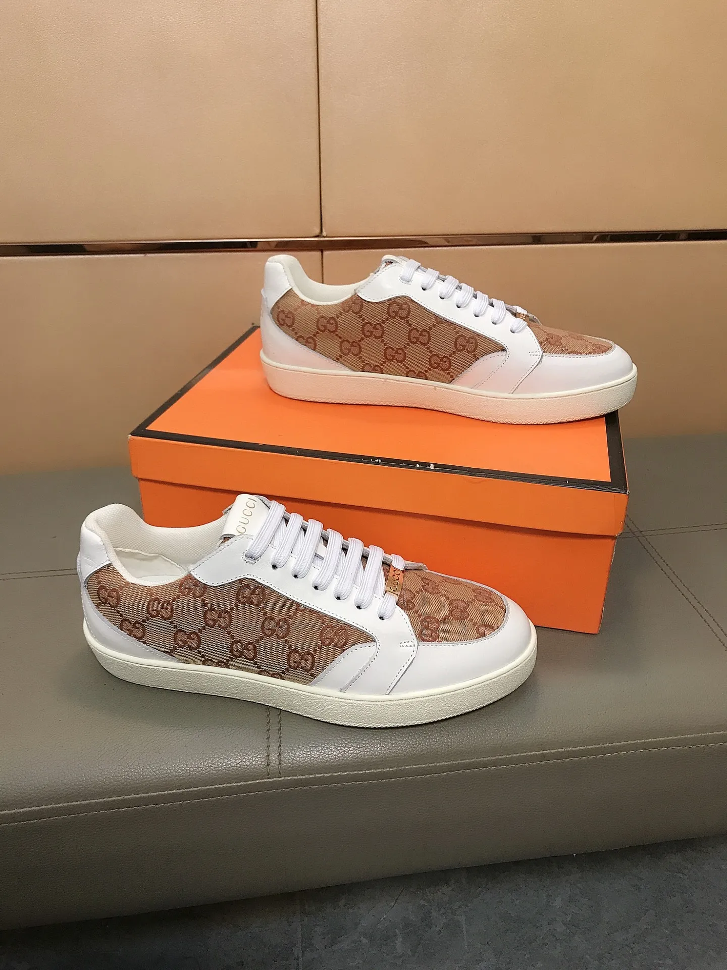 Men's Men's Shoes 230 ⌚️⌚️[GUCCI] Gucci men's casual shoes are absolutely popular 🔥The ultimate matching item for trendy men! Irresistible charm of super texture, the main recommendation, the upper is made of high-quality cowhide with printed fabrics, sheepskin feet, wear-resistant rubber sole, noble and elegant! Extremely comfortable🎁🎁You can be as handsome as you want💪 Size: 38-44!